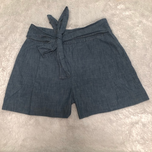 Jcrew chambray cotton tie-waist short size 8 - Picture 4 of 8